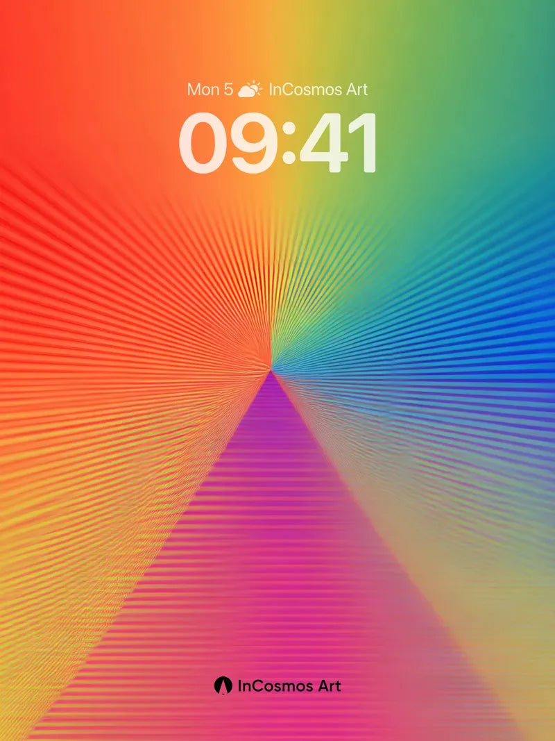 Prismatic Pulse Wallpaper with Radiant Lines