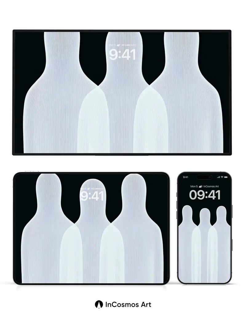 Silent Forms Wallpaper with Ethereal Threads