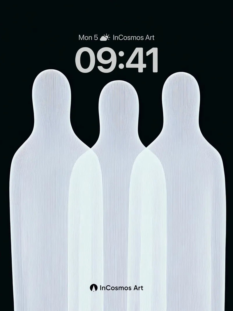 Silent Forms Wallpaper with Ethereal Threads