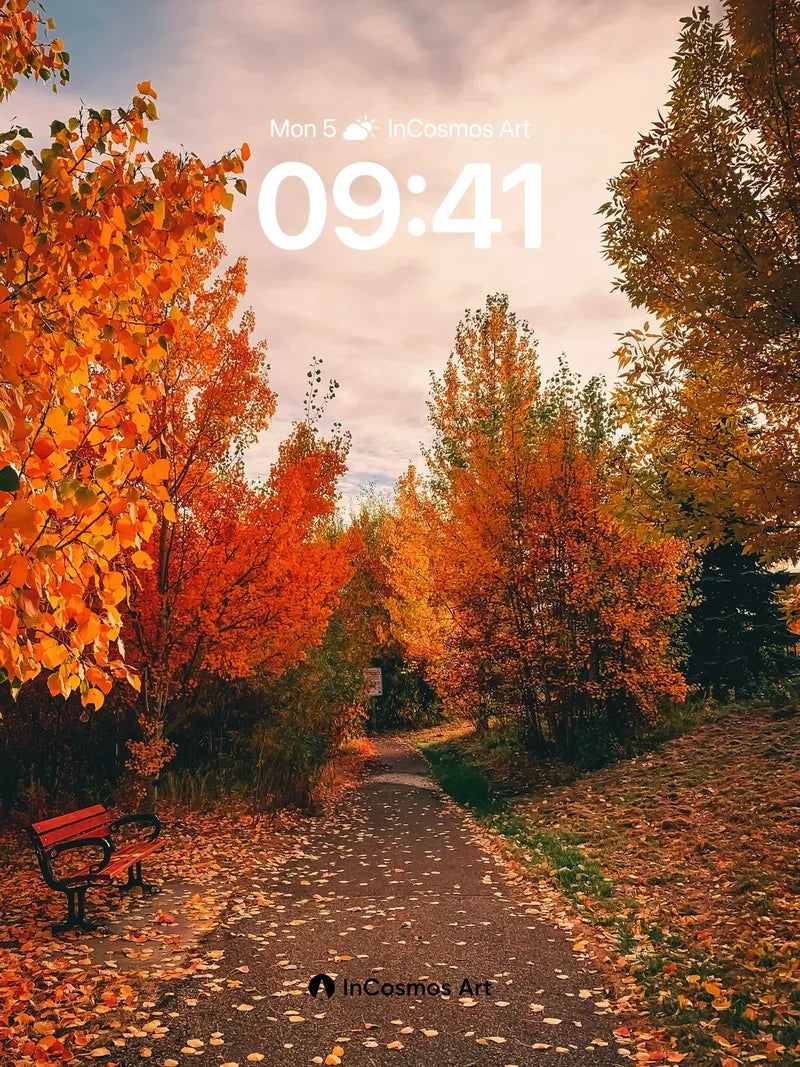 Autumn Hush Wallpaper with Golden Path