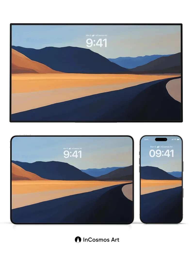 Serenity Dune Wallpaper with Midnight Horizon