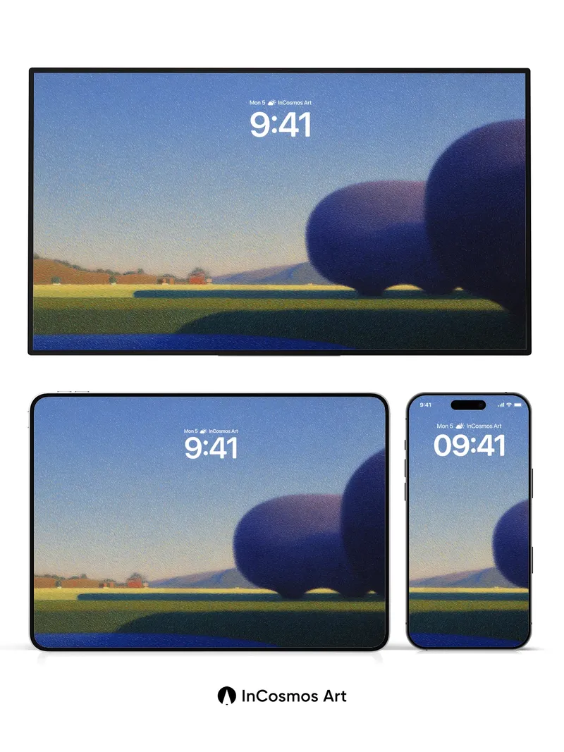 Serenity Sphere Wallpaper with Floating Forms