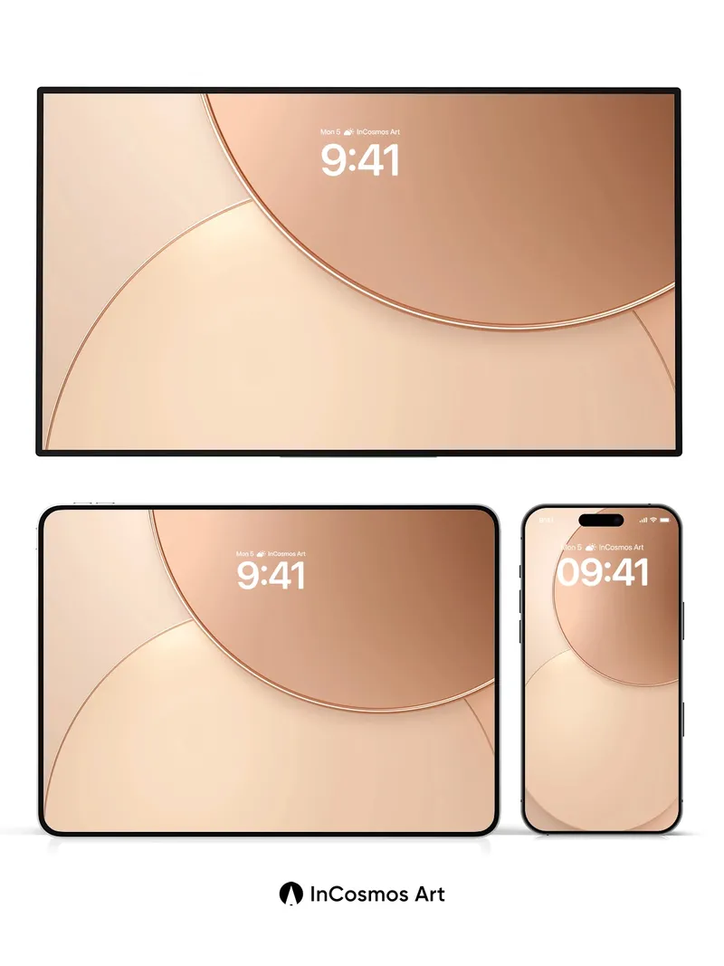 Golden Hush Wallpaper with Floating Circles