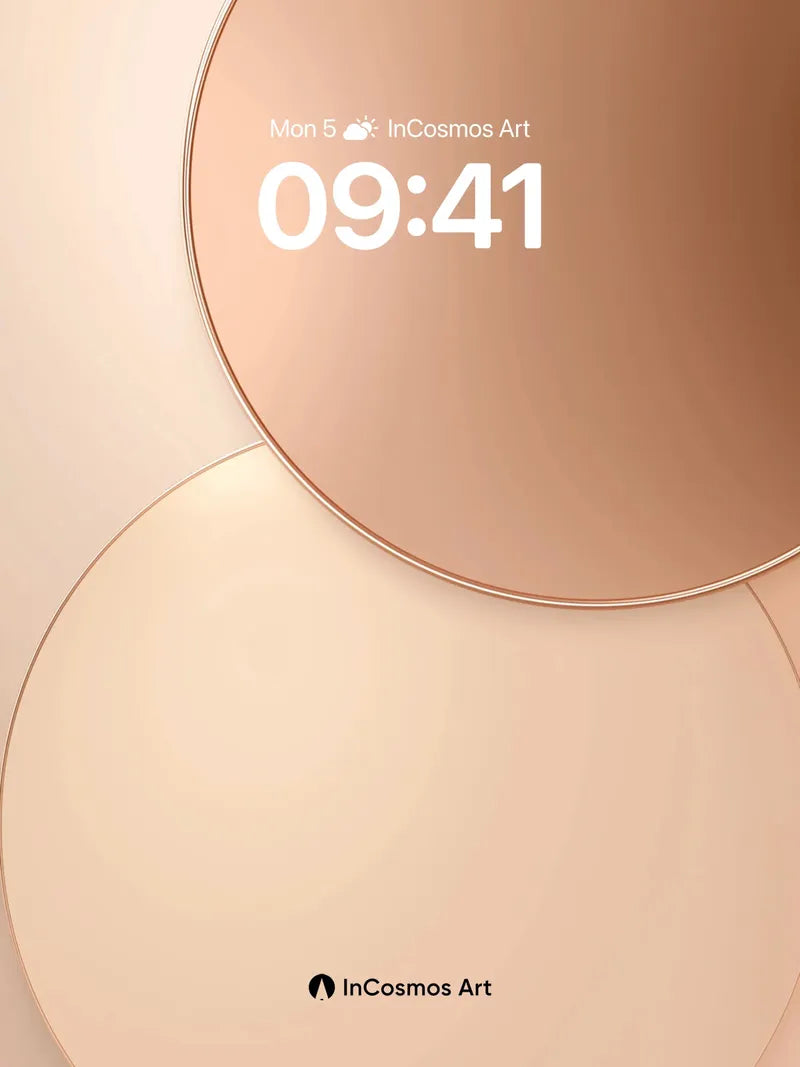 Golden Hush Wallpaper with Floating Circles