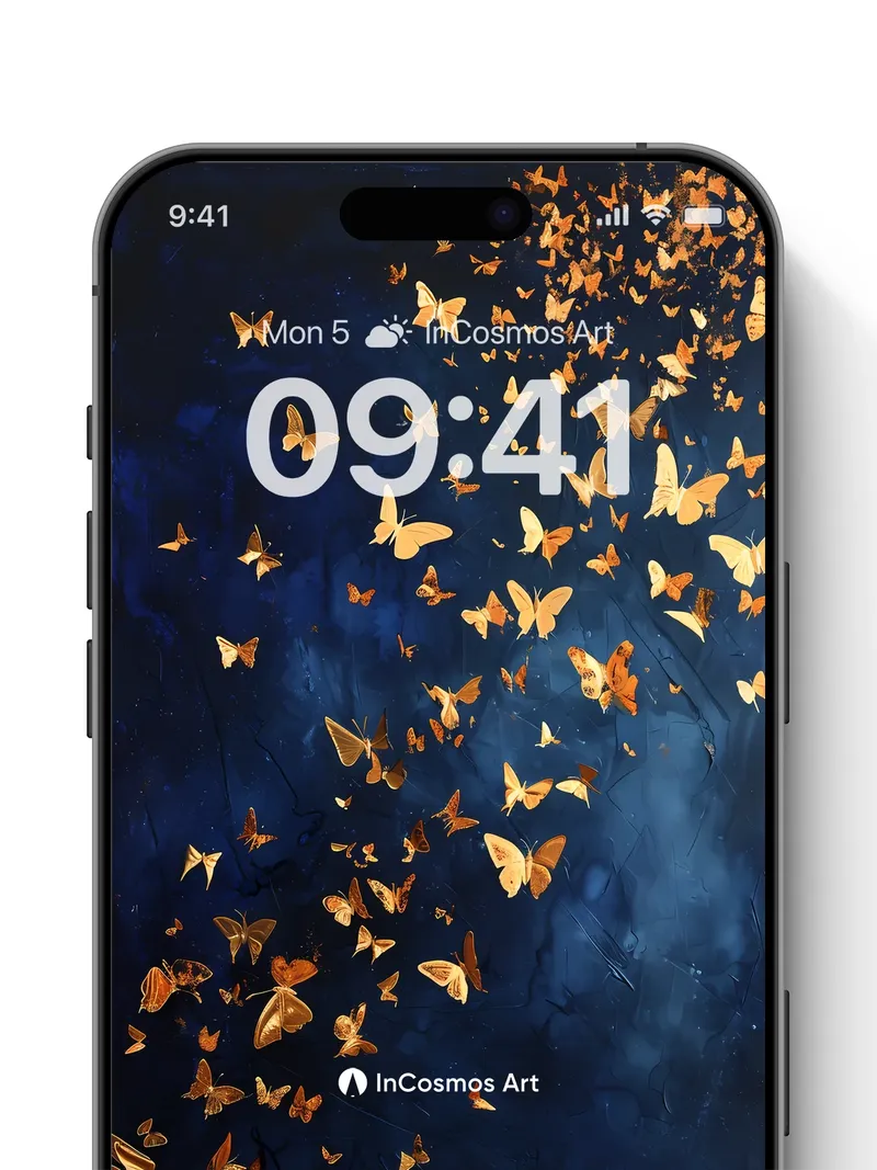 Golden Swarm Wallpaper with Midnight Veil