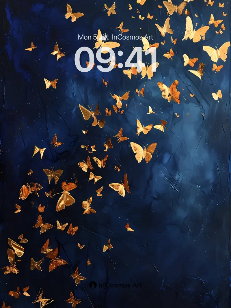 Golden Swarm Wallpaper with Midnight Veil