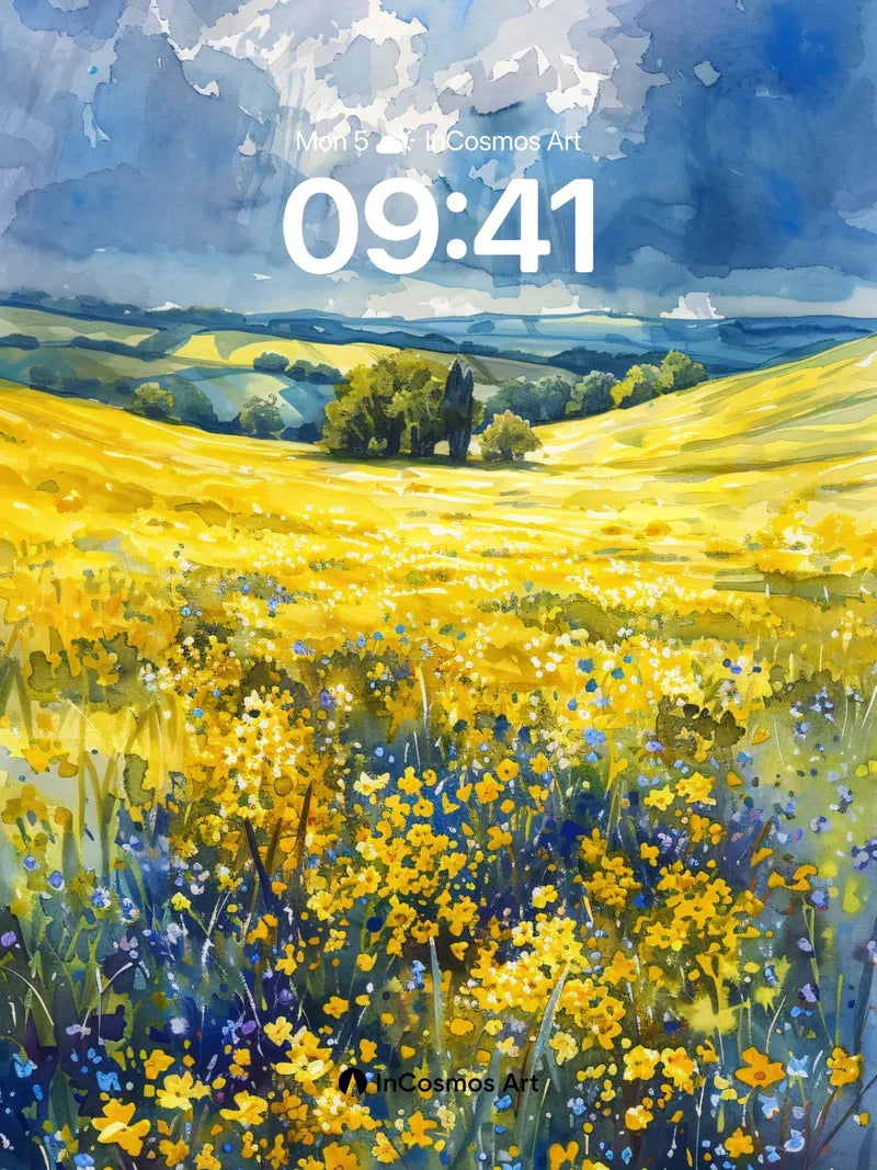 Golden Hush Wallpaper with Storm-Lit Fields