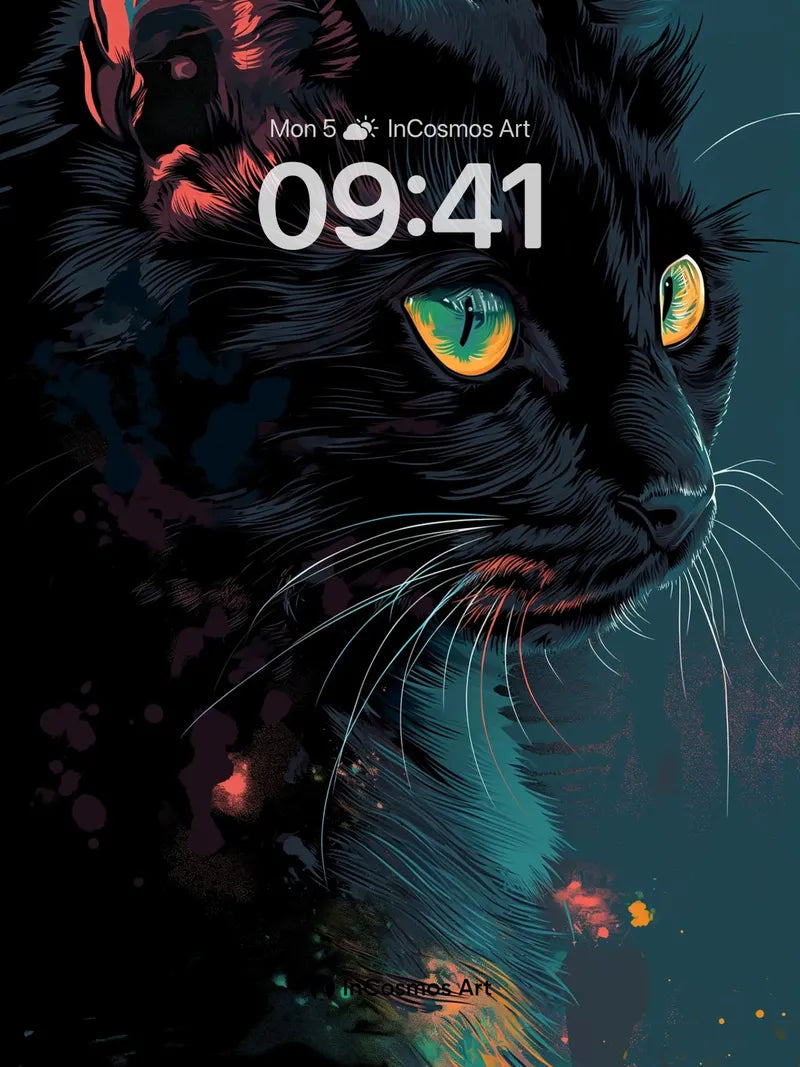 Nocturnal Whisper Wallpaper with Electric Eyes