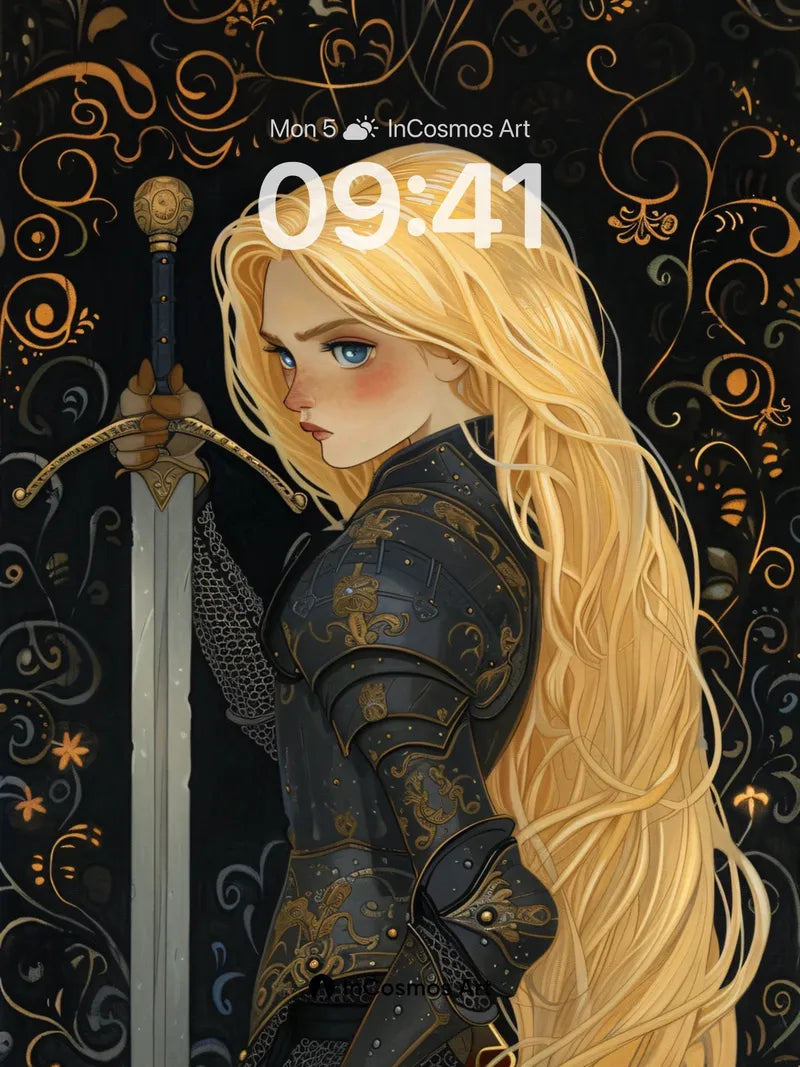 Golden Reverie Wallpaper with Armor and Light