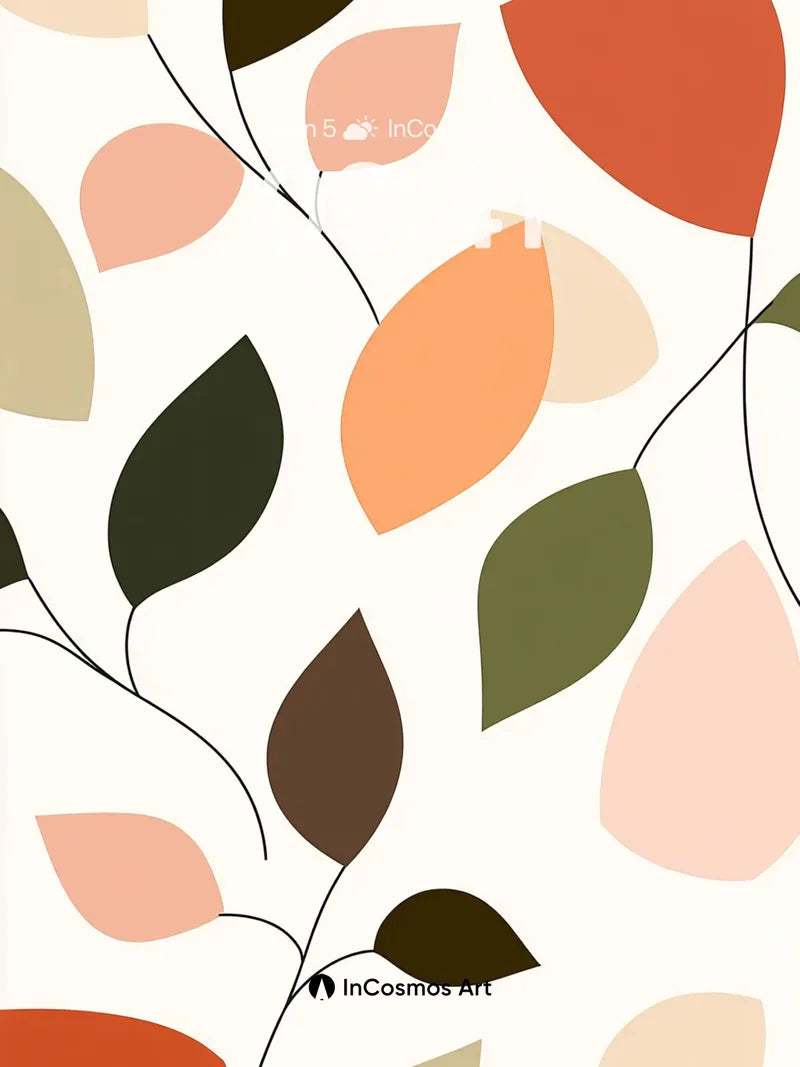 Autumn Whispers Wallpaper with Earth-Toned Leaves