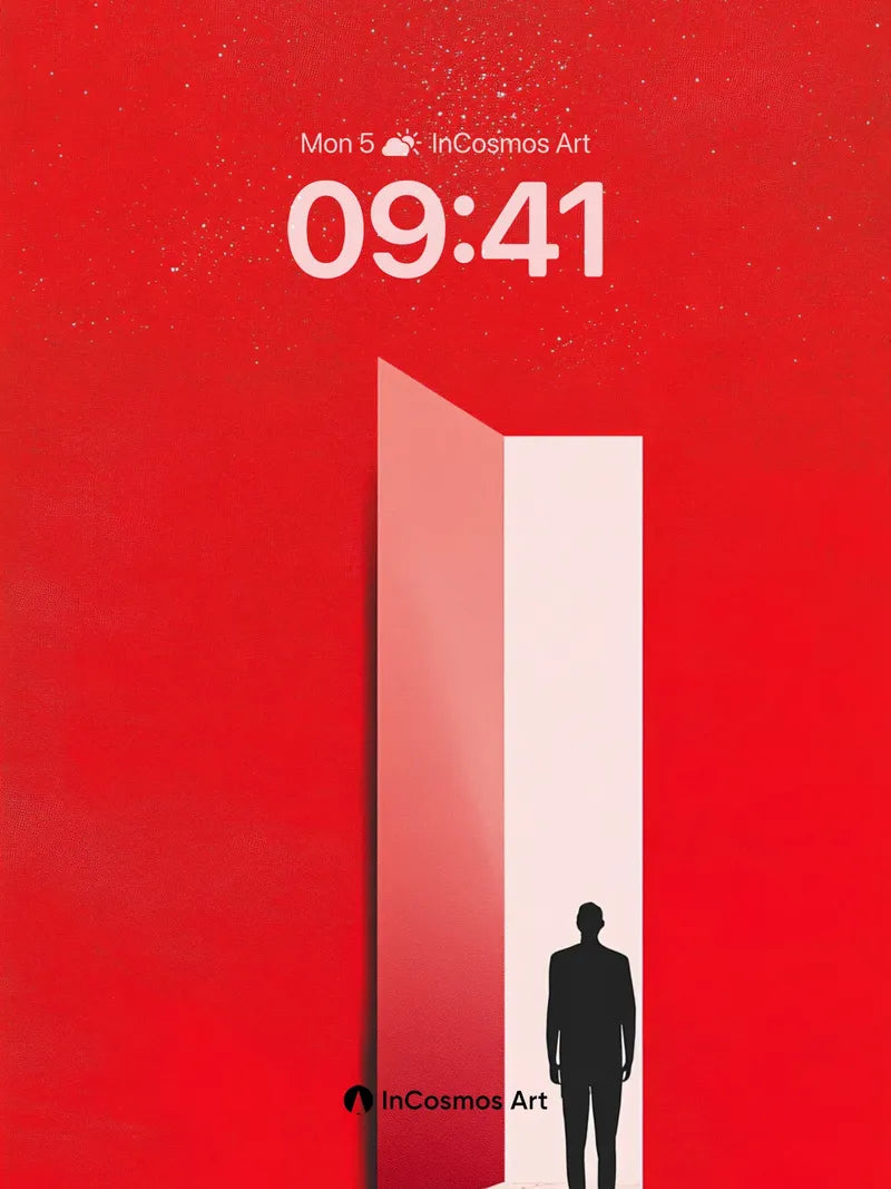 Silhouette Threshold Wallpaper with Crimson Void