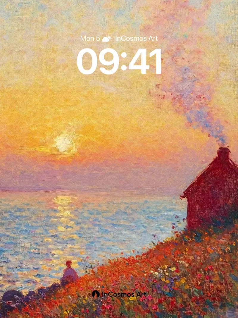 Golden Hush Wallpaper with Smoke-Trail Horizon