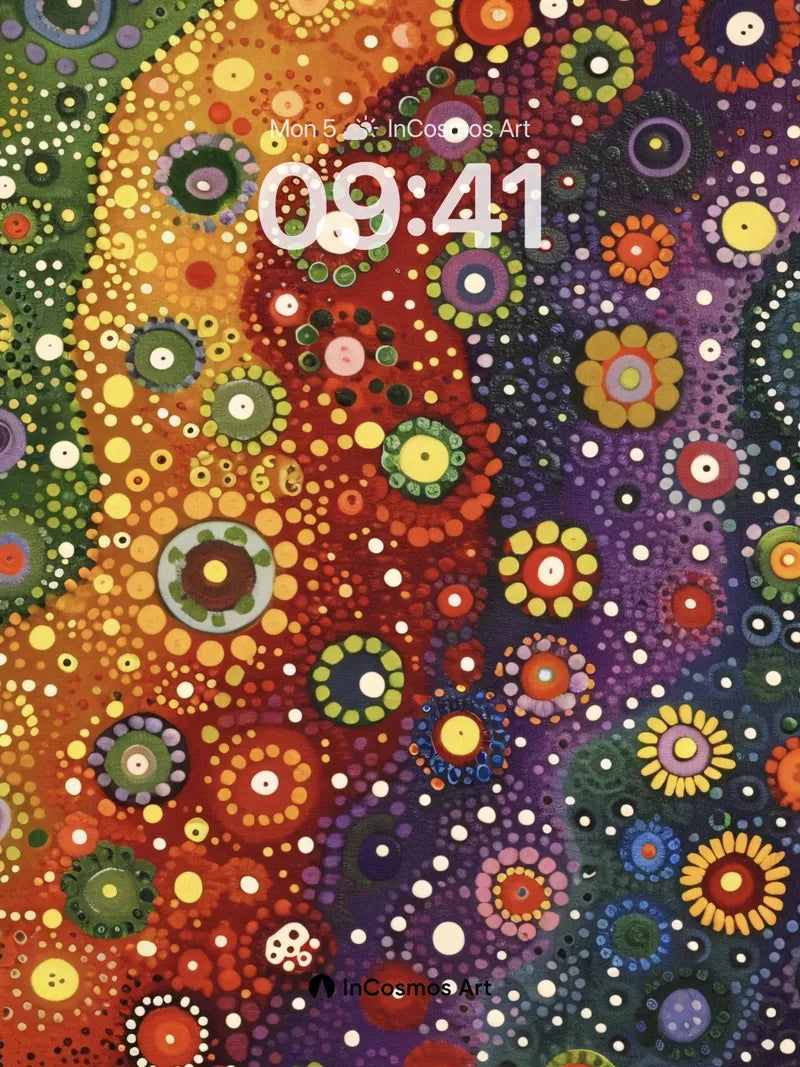 Cosmic Bloom Wallpaper with Dotted Whispers wallpaper for iPhone, iPad & Mac