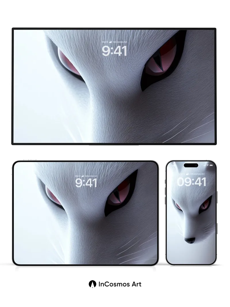 Silent Frost Wallpaper with Piercing Gaze