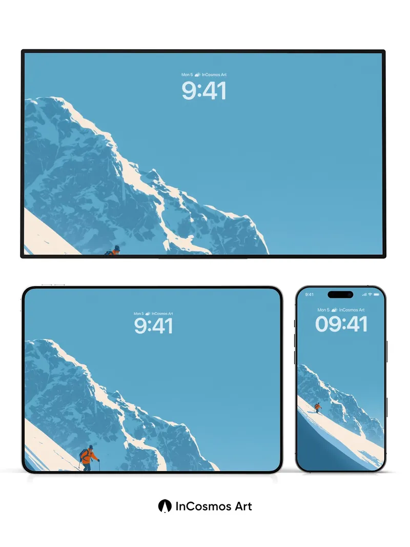 Silent Ascent Wallpaper with Alpine Solitude