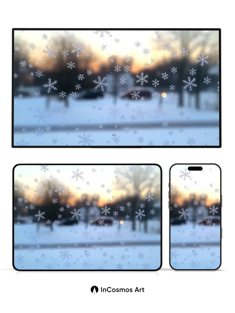 Frost Whisper Wallpaper with Snowflake Etchings