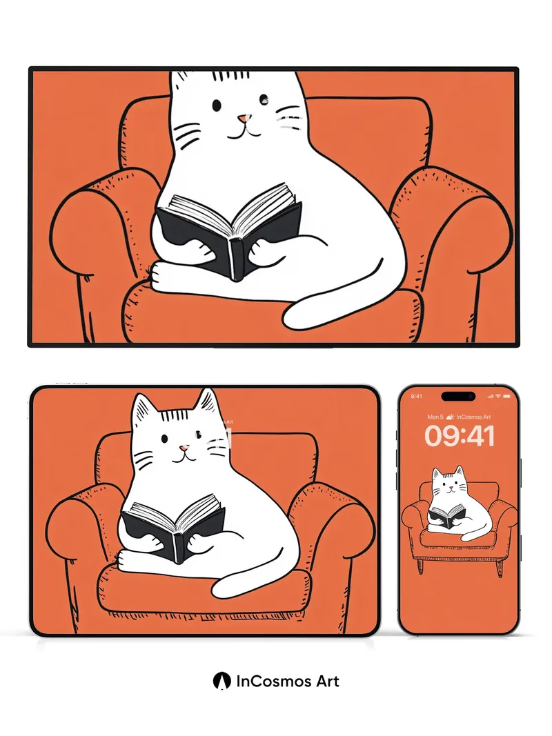 Serene Whisker Wallpaper with Storybook Charm