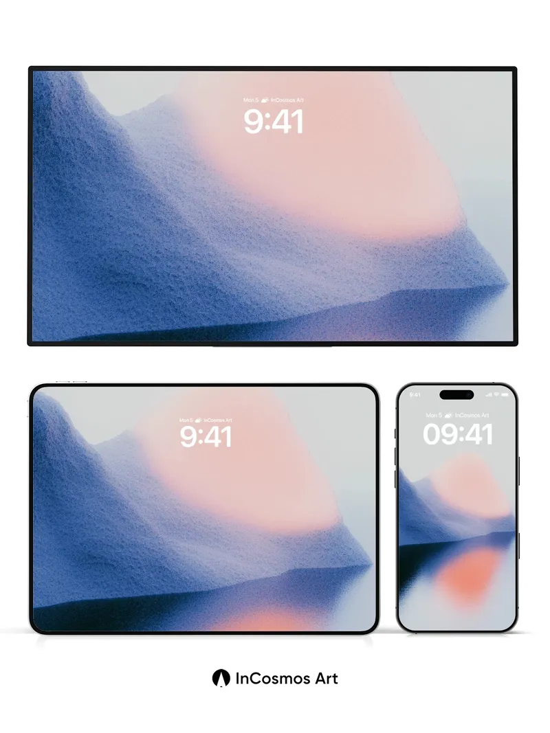 Calm Horizon Wallpaper with Floating Light