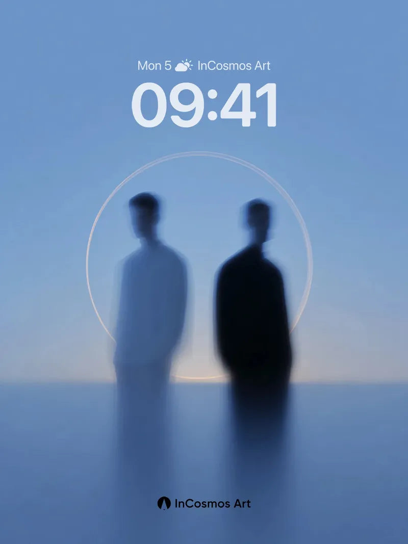 Echoing Silhouettes Wallpaper with Lunar Halo