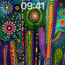 Cosmic Bloom Wallpaper with Dot-Weave Magic wallpaper for iPhone, iPad & Mac