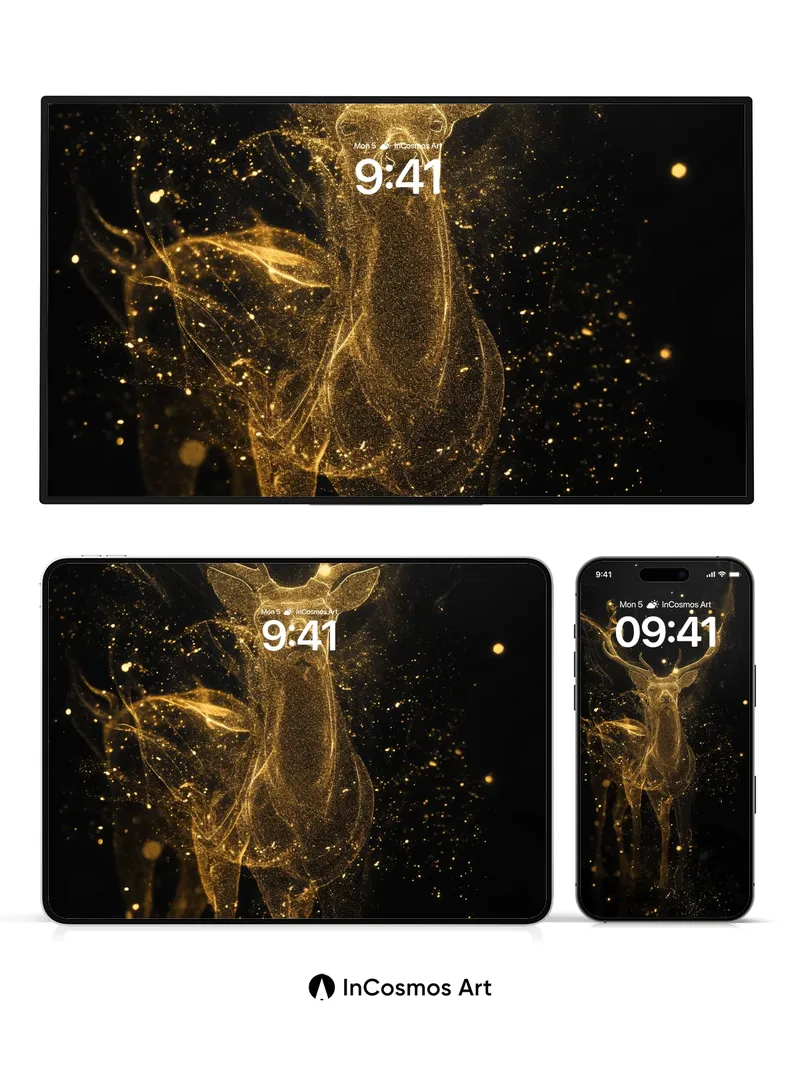 Golden Reverie Wallpaper with Streaking Light