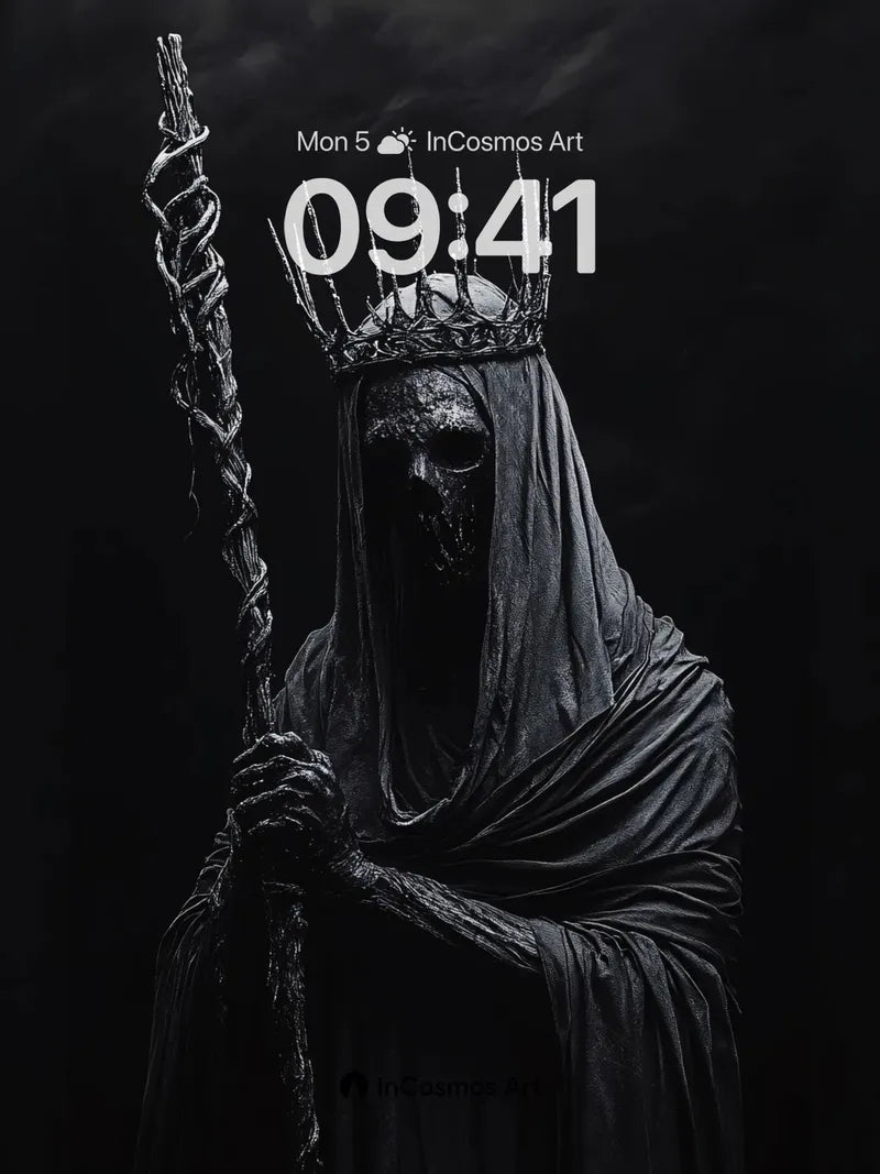 Shadow Crown Wallpaper with Twisted Staff