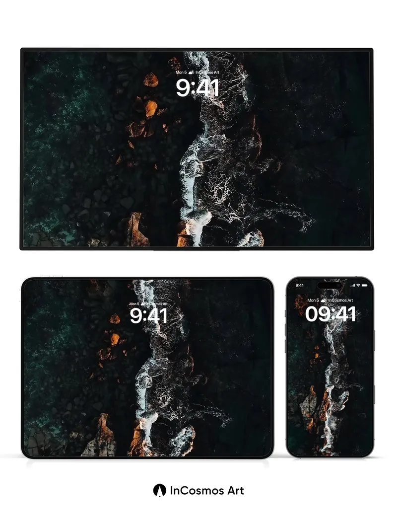 Whispers of the Tidal Edge Wallpaper with Fractal Foam