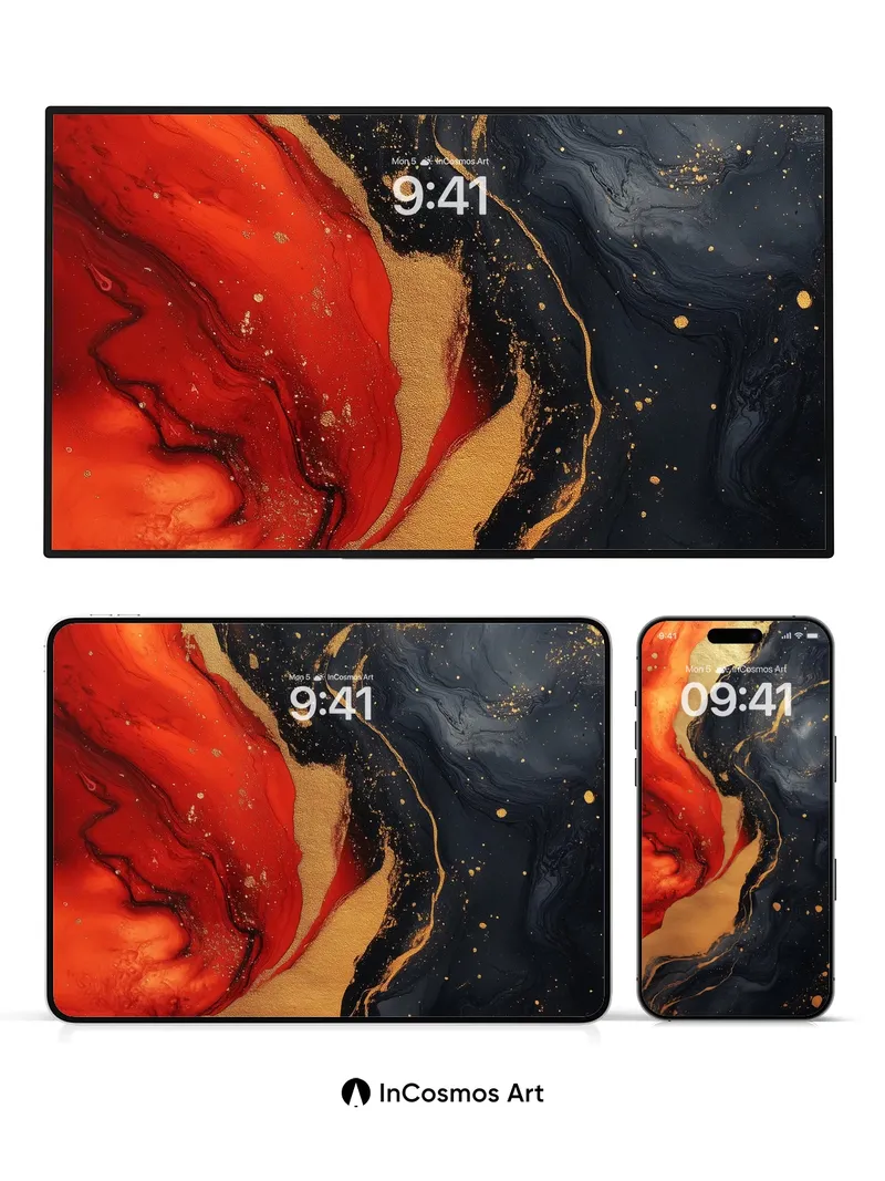 Crimson Tide Wallpaper with Golden Veins