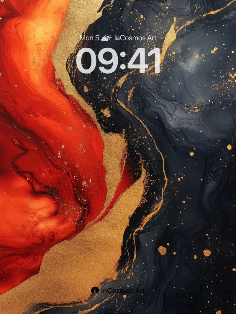 Crimson Tide Wallpaper with Golden Veins