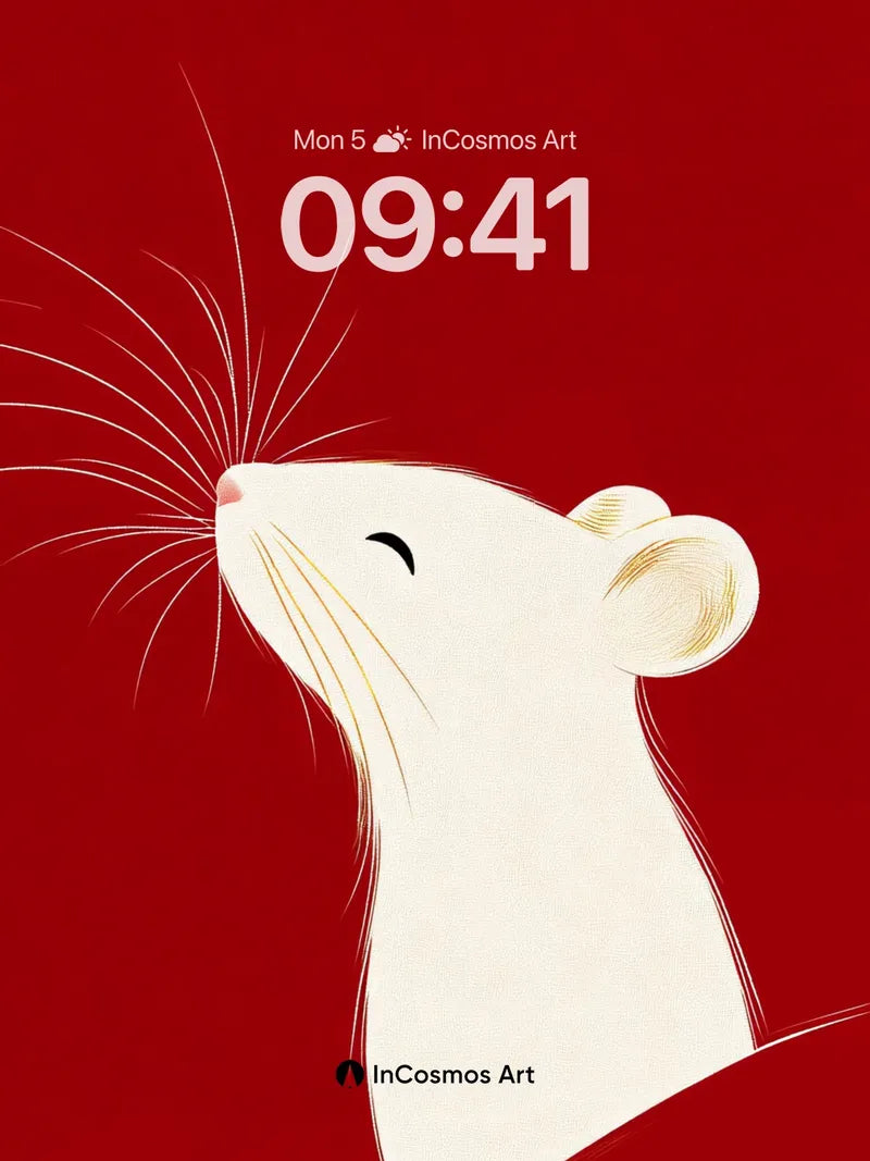 Whispering Rat Wallpaper with Velvet Red Depth