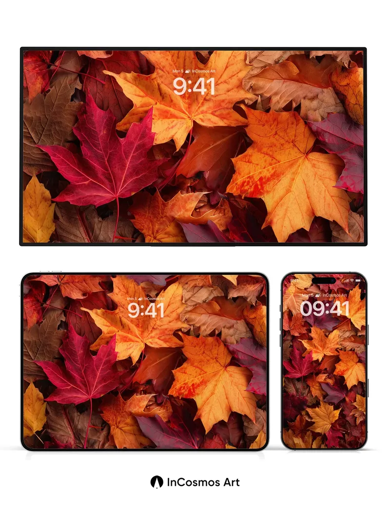 Crimson Whisper Wallpaper with Autumn Veins