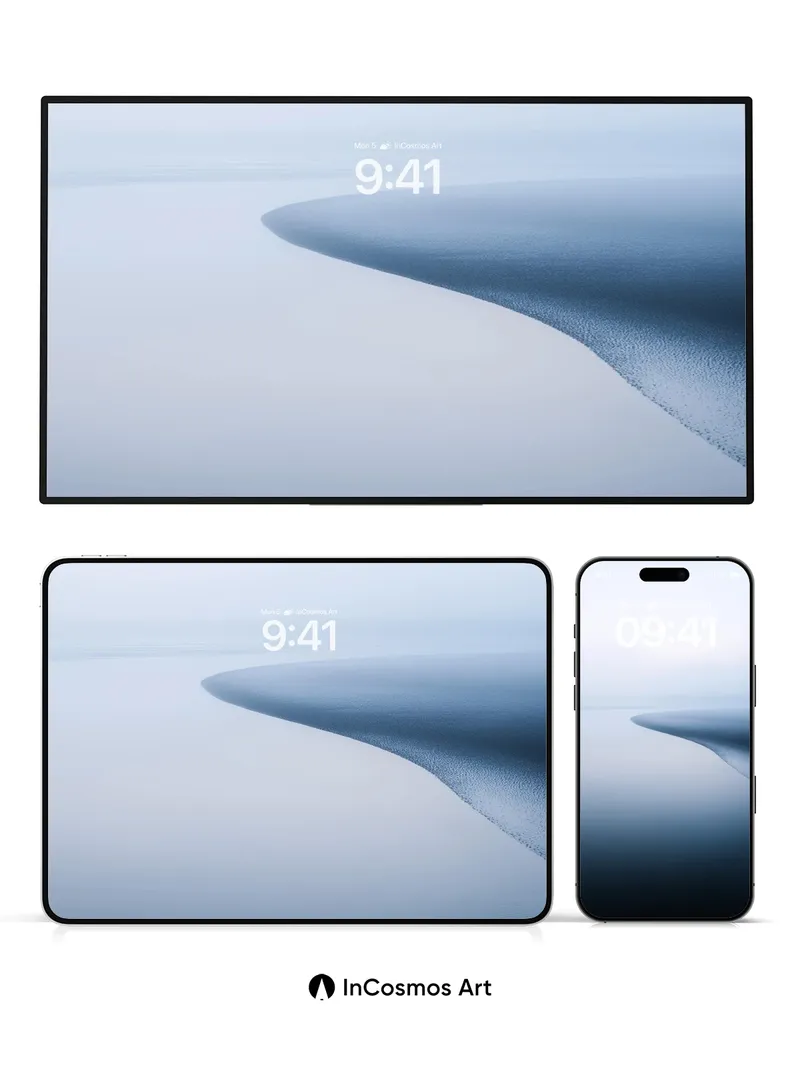 Serenity Curve Wallpaper with Misty Horizon