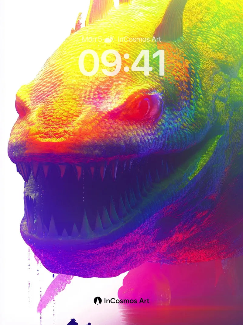 Neon Leviathan Wallpaper with Cosmic Scale