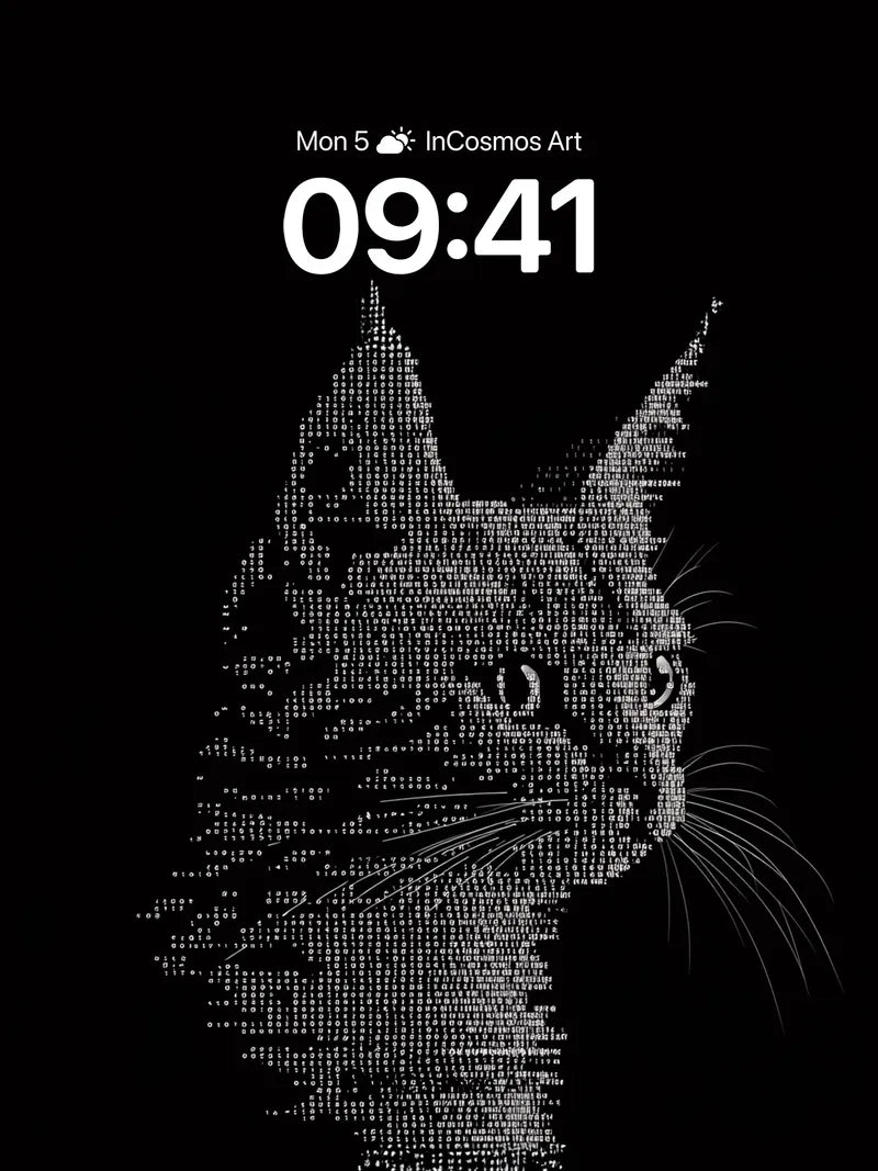 Pixel Whisper Wallpaper with Digital Fur