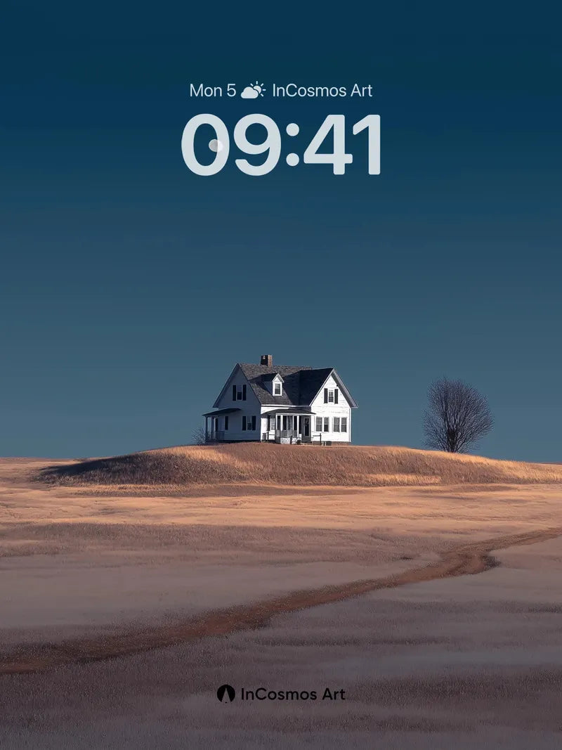 Solitary Moonlight Wallpaper with Hollow Hills