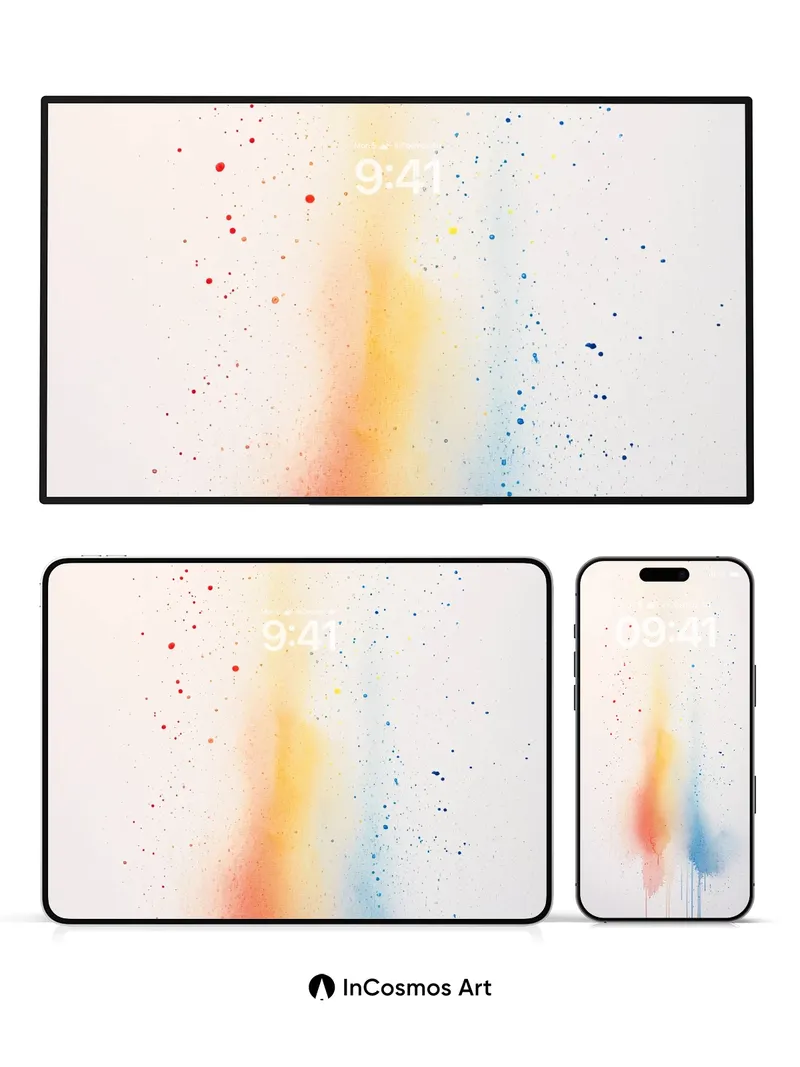 Spectral Drift Wallpaper with Paint Splatter Echo