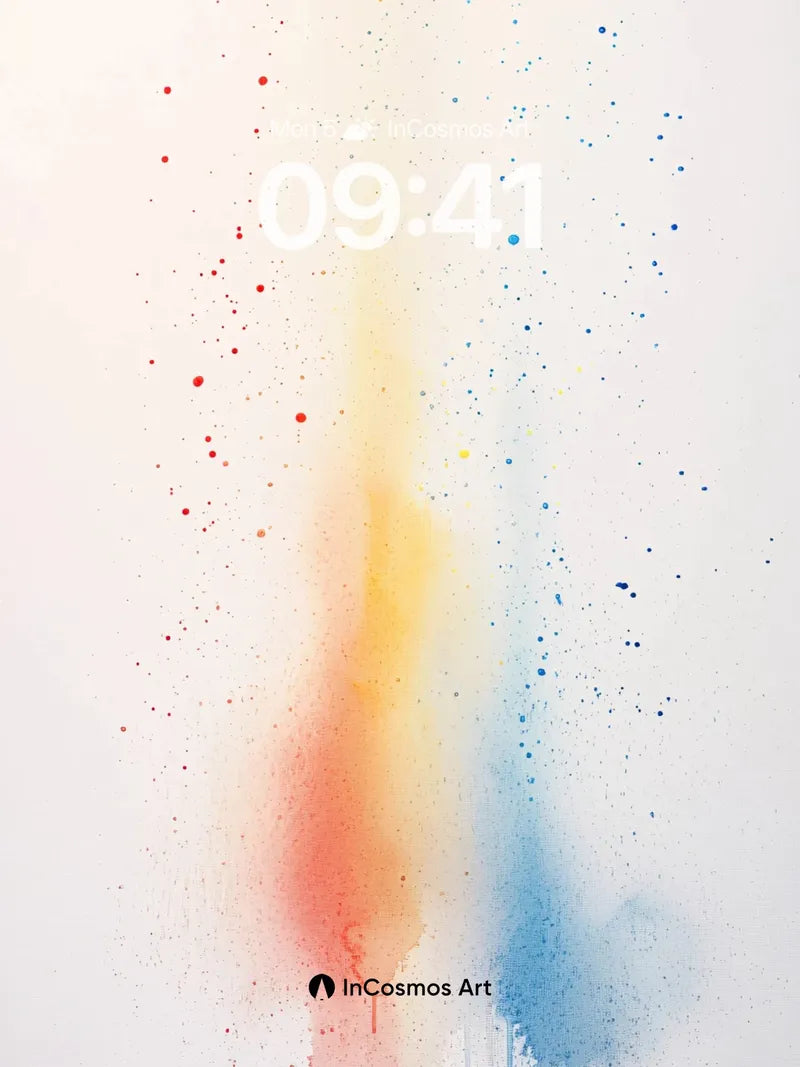 Spectral Drift Wallpaper with Paint Splatter Echo