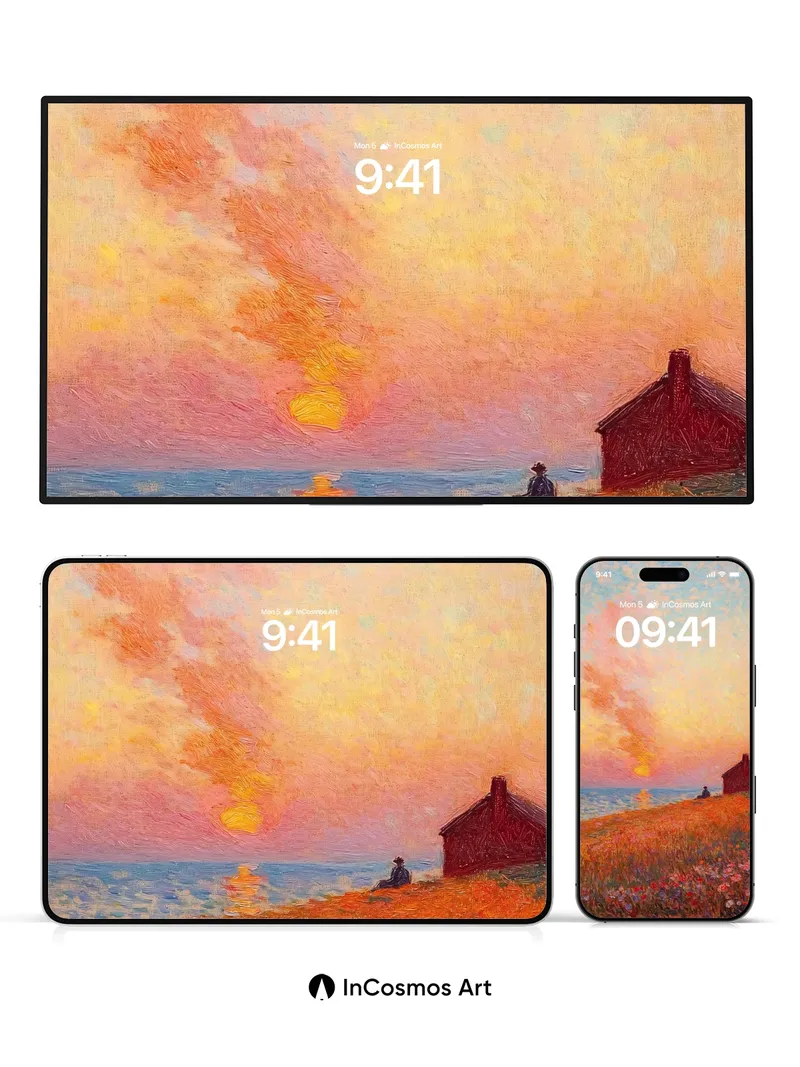 Autumn Hush Wallpaper with Sunset Glow