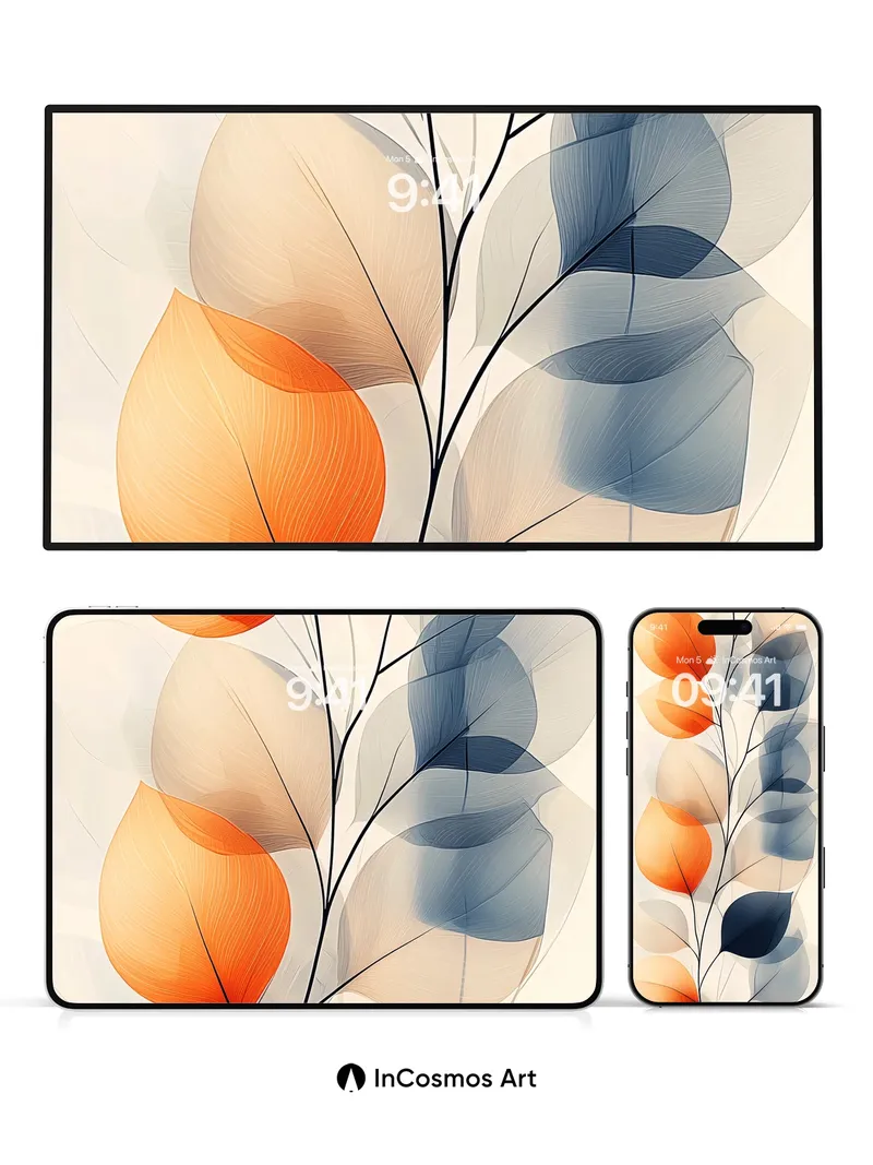 Serenity Veil Wallpaper with Ethereal Leaves