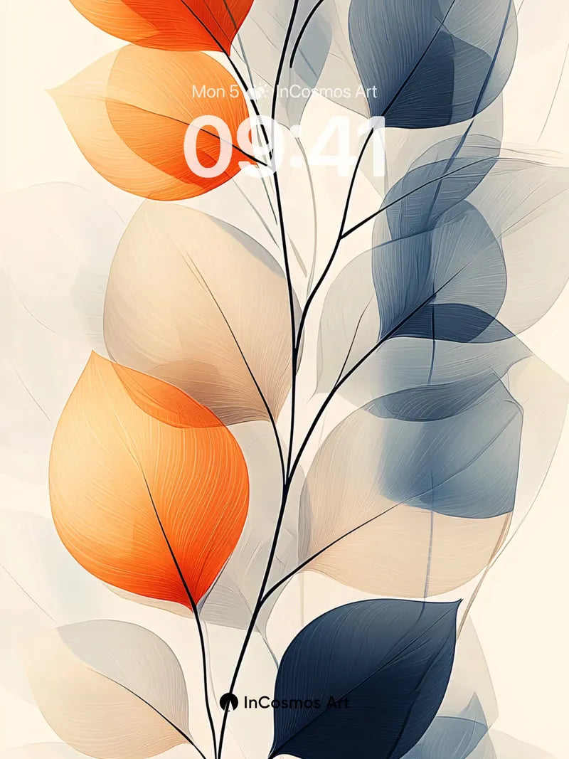 Serenity Veil Wallpaper with Ethereal Leaves