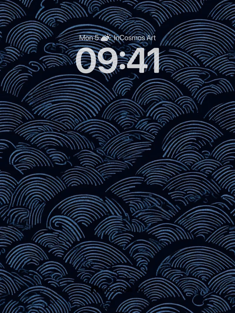Midnight Wave Wallpaper with Hokusai Echoes