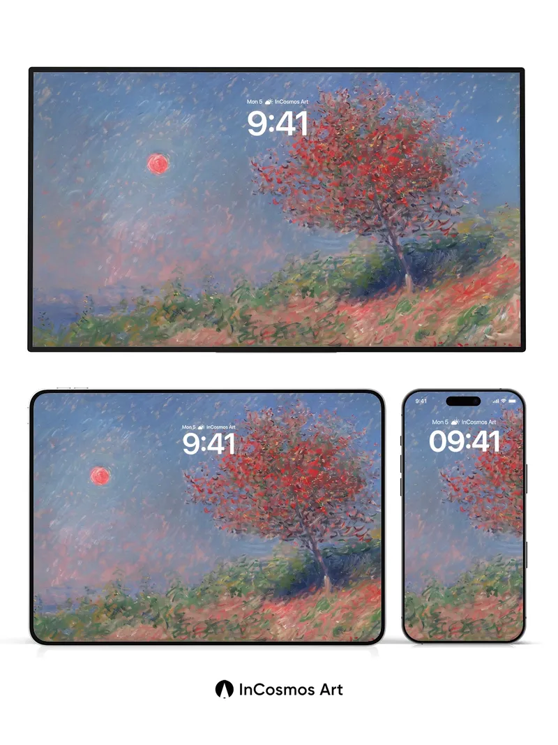 Autumn Hush Wallpaper with Crimson Canopy