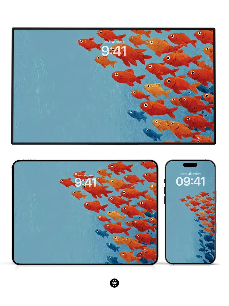 Fish School Movement Background