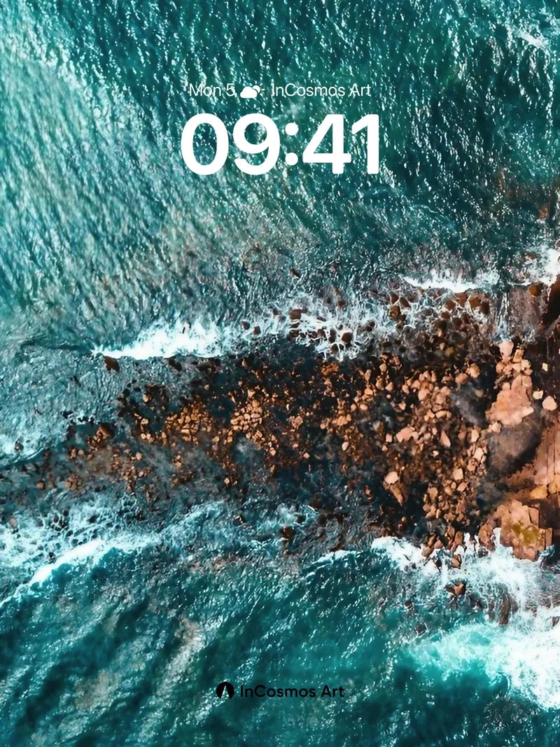 Turquoise Tempest Wallpaper with Stone Whispers wallpaper for iPhone, iPad & Mac