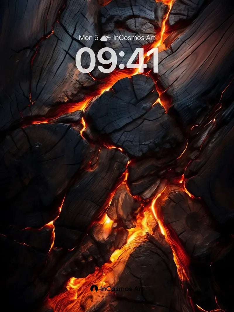 Fiery Fracture Wallpaper with Molten Veins