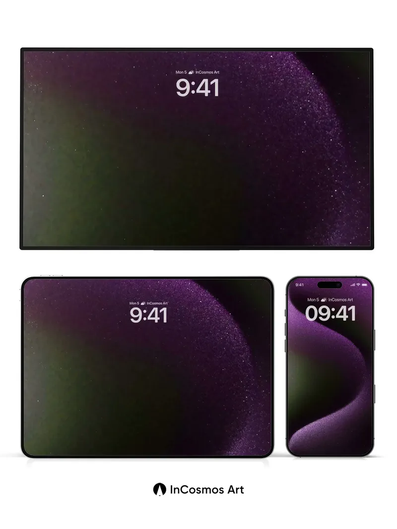 Velvet Abyss Wallpaper with Starlit Curves