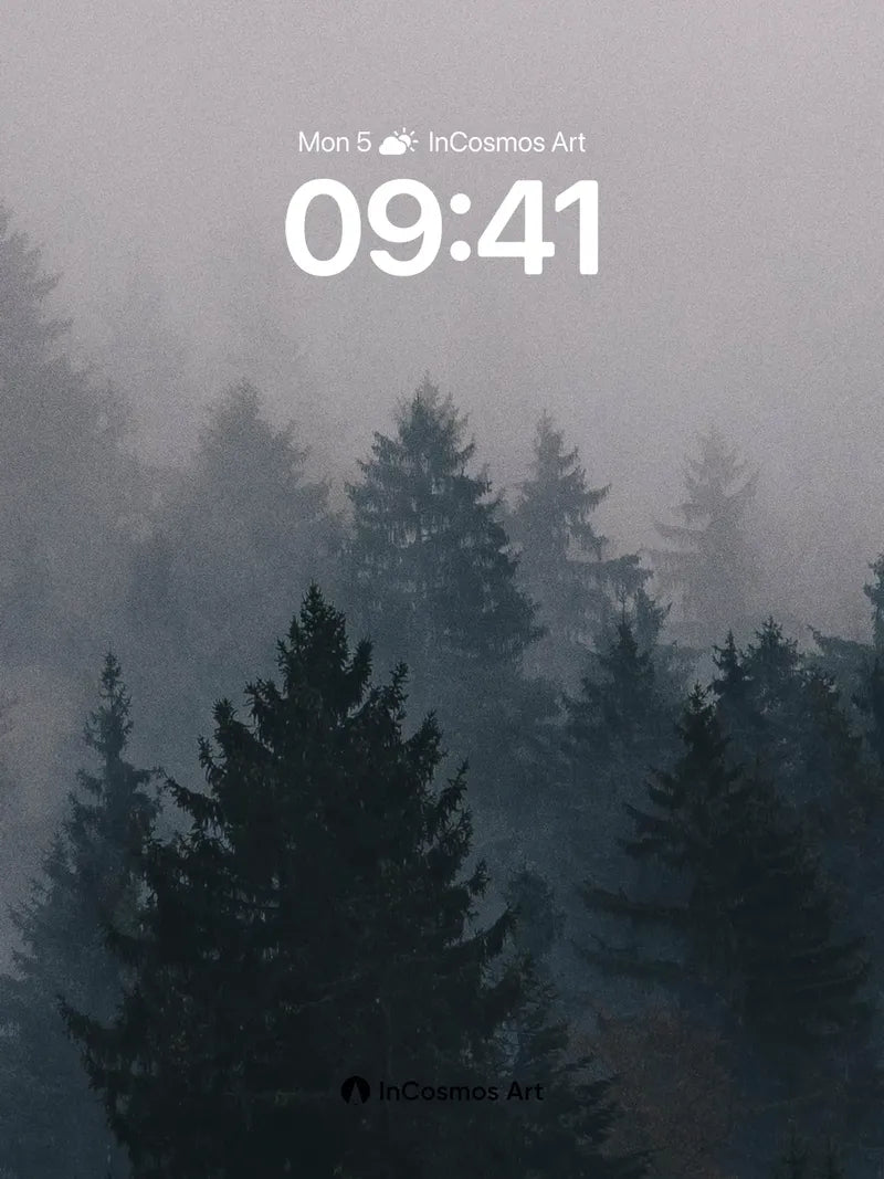 Silent Forest Wallpaper with Whispering Pines