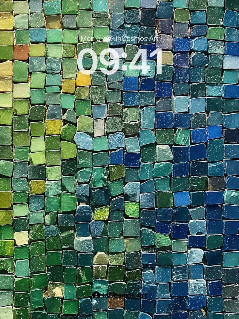 Emerald Current Wallpaper with Glass Mosaic Depth wallpaper for iPhone, iPad & Mac