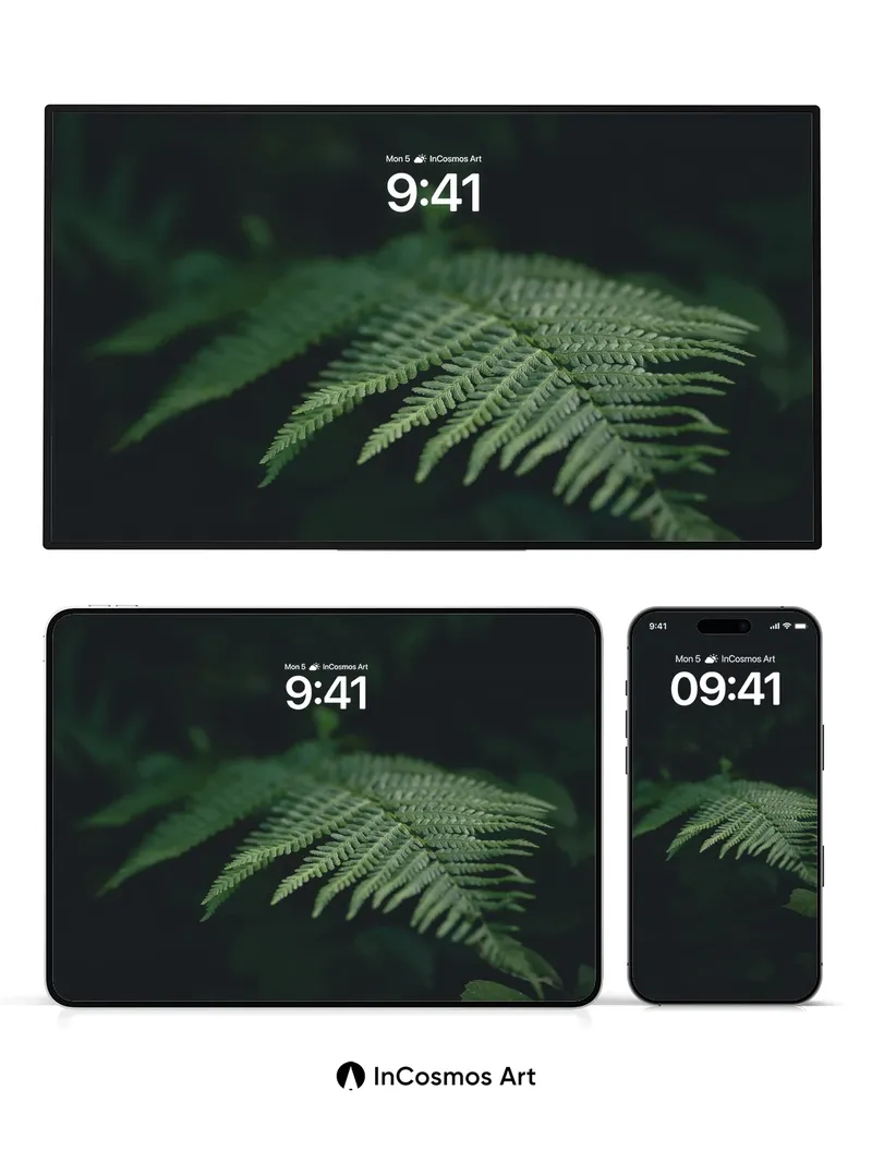 Whispering Fern Wallpaper in Shadowed Light