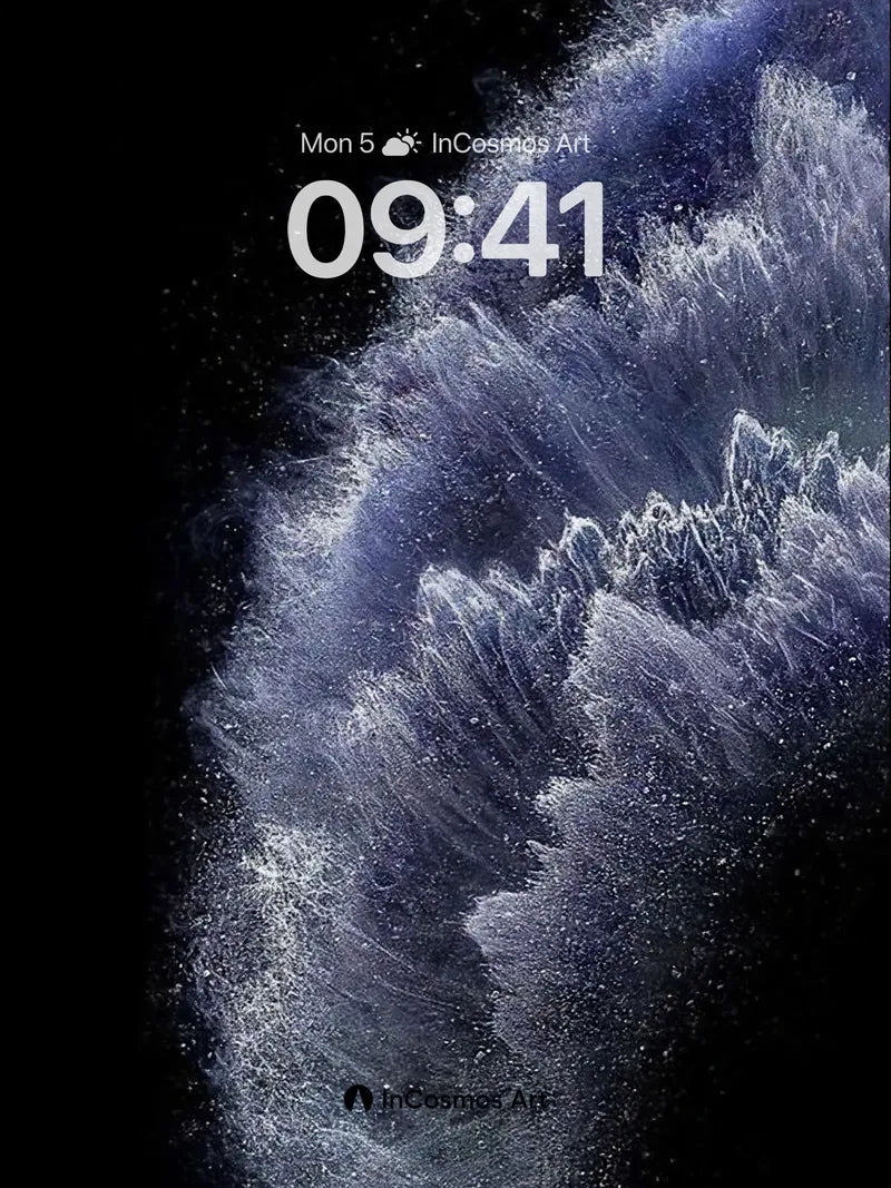 Cosmic Frost Wallpaper with Starlit Veins